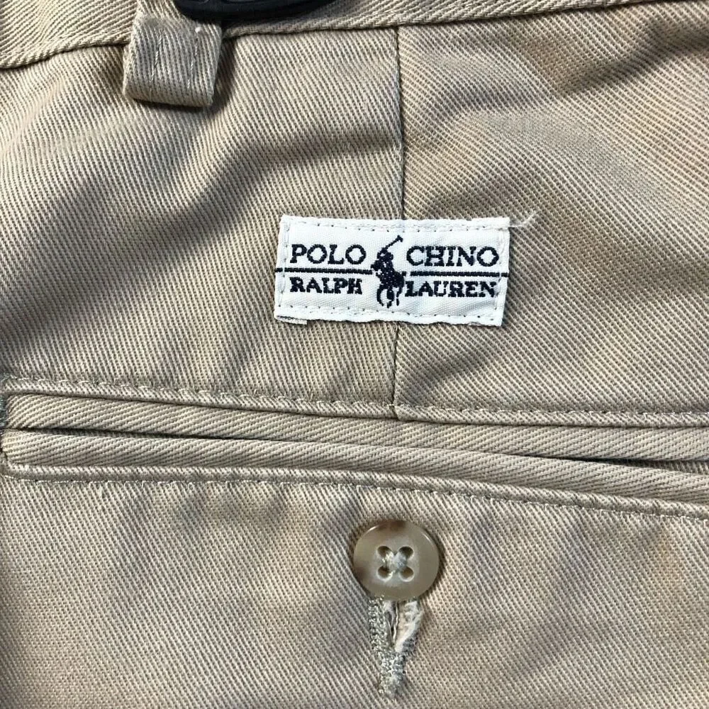 Polo Ralph Lauren Chinos 38x32 Andrew Pant Tan Small Imperfection on Back of Leg